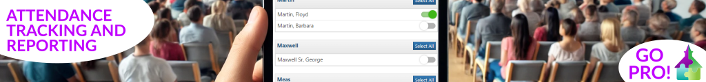 Track attendance and improve your congregation care with advanced features in SteepleMate Pro!