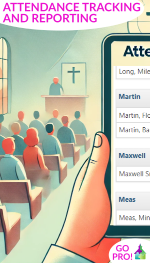 Track attendance and improve your congregation care with advanced features in SteepleMate Pro!